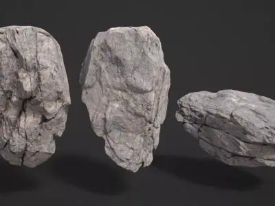 8 Modular Cliff Rocks 3D Pack 250902 Low-poly 3D model