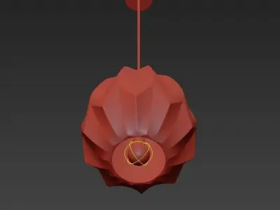 MEDDEL origami lamp with flower 3D model