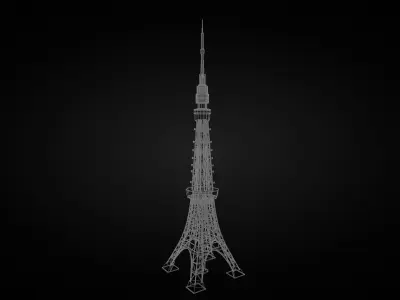 Low Poly Tokyo Tower - Japan Low-poly 3D model