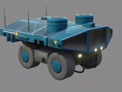 Sci-Fi Rover - Low Poly - Game Ready - PBR Low-poly 3D model