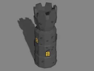 Low-Poly Cartoon Tower Low-poly 3D model