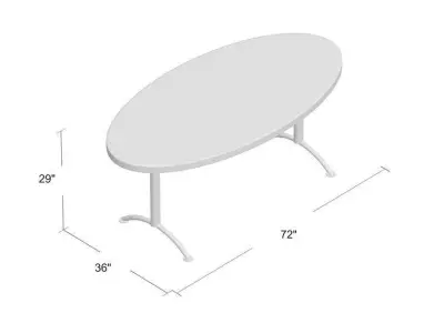 Racetrack Oval Conference Table 3D model