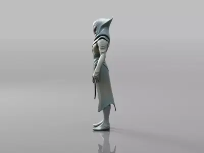 Stylized Alien Avatar Archer With Bow Low-poly 3D model