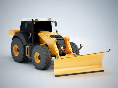 Snowplough Tractor 3D model