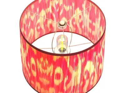 Pineapple Lamp and Silk Ikat Lampshade PBR 3D model