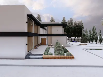 Modern Villa Design  Low-poly 3D model