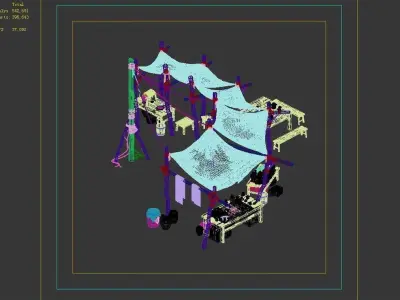Game Prairie - stalls 02 3D model