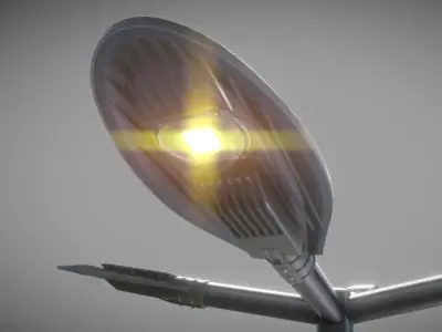 Sci-Fi Street Light 14 version 4 3m with pole 3 Low-poly 3D model