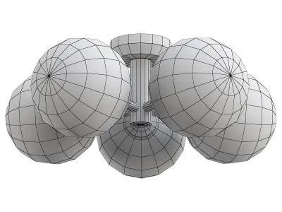 st-luce-rosello-sl424-402-05 four light ceiling fixture with ... 3D model