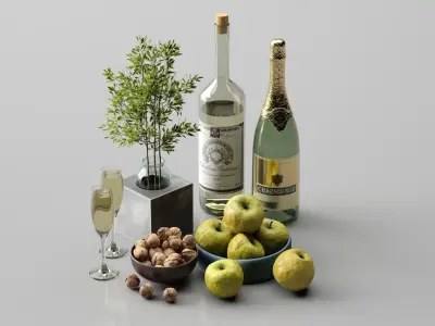 Apple Fruit Set 3D model