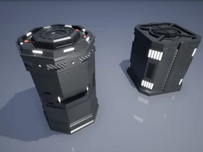 Sci-Fi Box Pack Low-poly 3D model