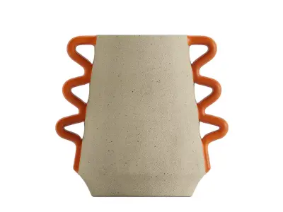 Orange and White Vase 3D model