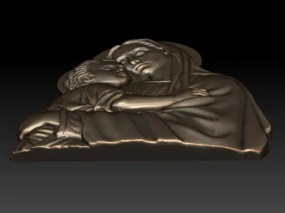 Virgin Mary and Child 2 3D print model