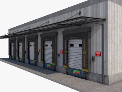 industrial building warehouse 2 3D model
