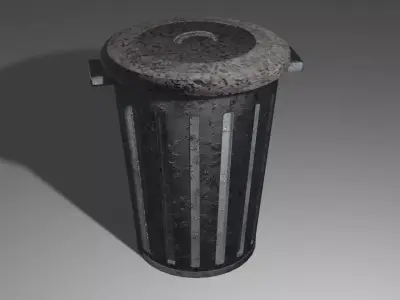 Trashcan trash can - garbage can Low-poly 3D model