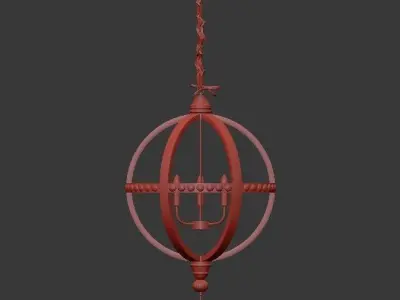 Globe 3 Light Chandelier 3D model