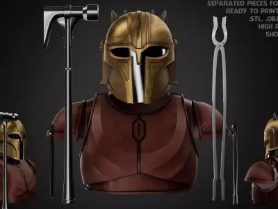 The Mandalorian Armorer Full Armor and Tools for Cosplay 3D Model Pack
