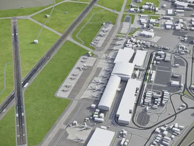 Cape Town Airport Low-poly 3D model