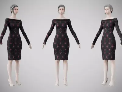 Dress 11 Light Burst Static Low-poly 3D model