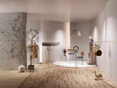 Live Stream Fashion Boutique - Interior Scene Low-poly 3D model