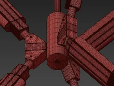 Pelle gold x pendant light 3D model