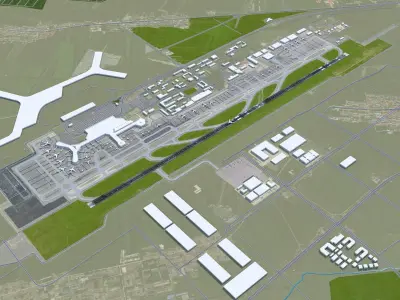 Harbin Taiping International Airport Low-poly 3D model