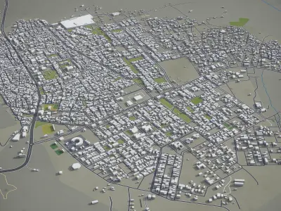 Darbandikhan  Halabja - 3D City Model Low-poly 3D model