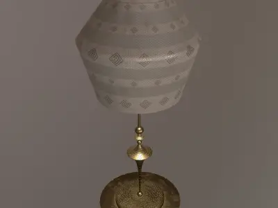 Brass and Linen Lamp Low-poly 3D model