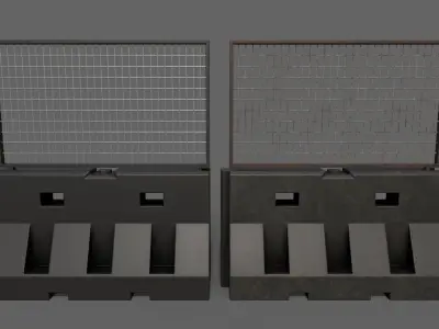 PBR Traffic Barrier Black Low-poly 3D model