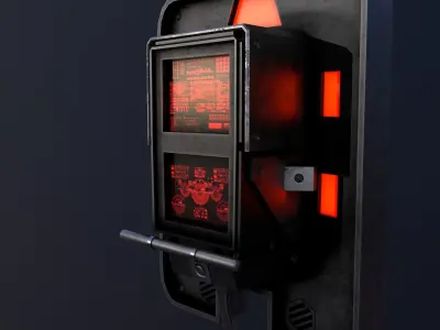 Sci-Fi Console-Computer 3 Low-poly 3D model