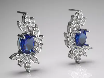 bride diamond earring je0012 3D print model