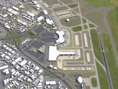 Algiers Airport Low-poly 3D model