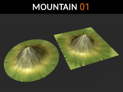 Mountains Collection group of Low-poly 3D model