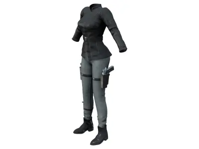 Agent 13 Full Outfit Low-poly 3D model