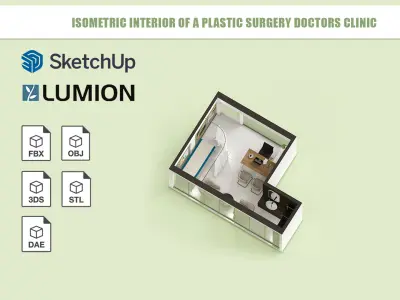 Isometric Interior of a Plastic surgery doctors clinic