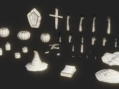 Halloween Pack Low-poly 3D model
