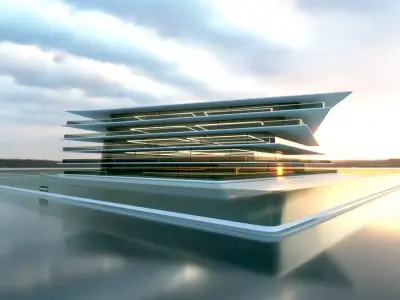 Futuristic Building Concept V2-02 3D model