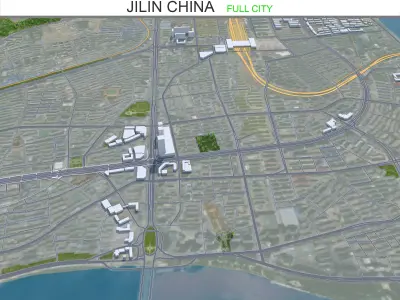 Jilin China 60km Low-poly 3D model