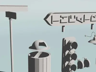 City Street Misc Asset Pack  3D model