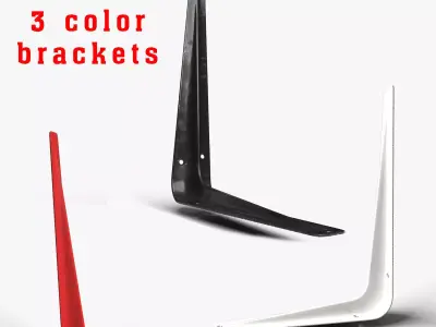 Industrial Reinforced Steel Shelf Bracket 3 color 3D model