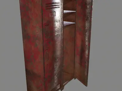 locker metal cabinet with paint Low-poly 3D model