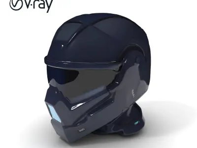Futuristic Helmet D Model Pack Low-poly 3D model