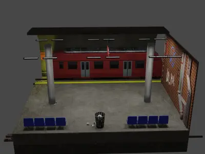Subway isometric station 3D model