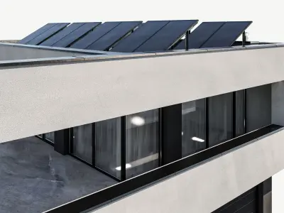 Modern house 19 at night 3D model