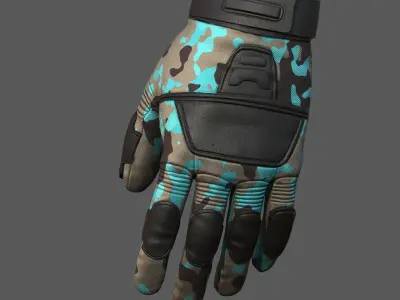 Gloves military combat protection pollution fantasy scifi cloth  Low-poly 3D model