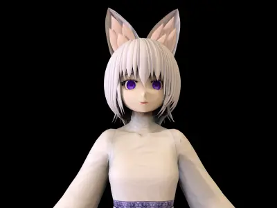 game ready Low Poly Anime Character 2