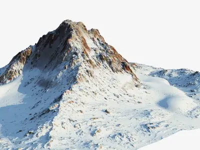 Snow mountain Low-poly 3D model