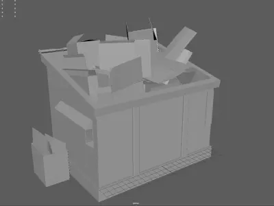RECYCLING DUMPSTER Low-poly 3D model