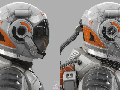 MX00 Male Space Suit V1 LITE VERSION Low-poly 3D model