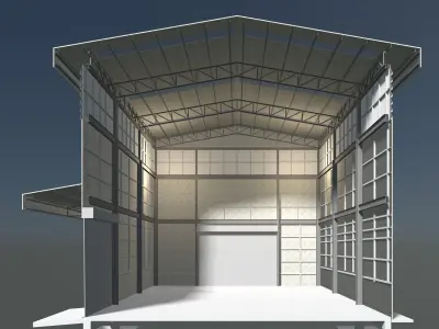 Building in section cut set 01 3D Model Pack